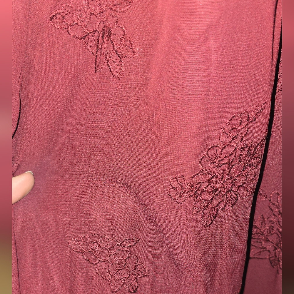 Lulus Flutter And Flow Burgundy Embroidered Maxi - Picture 6 of 13